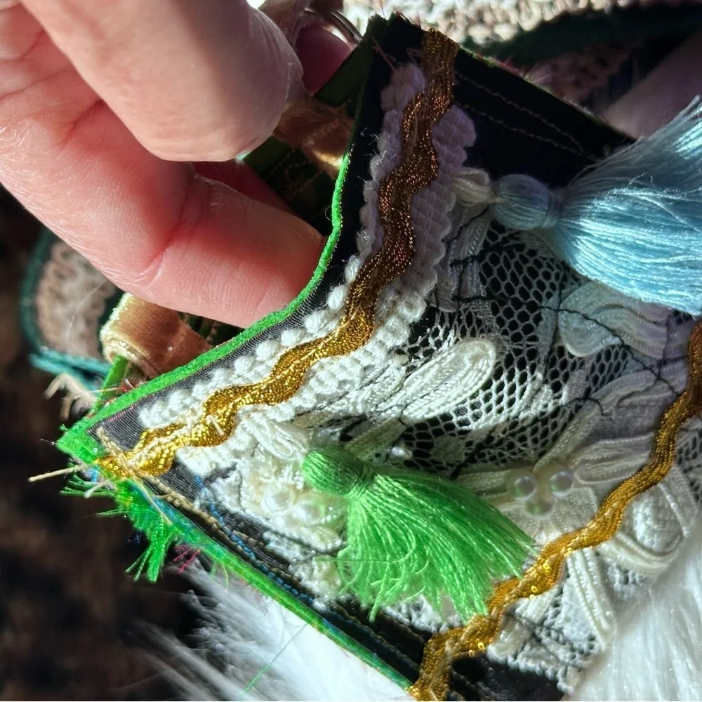 RUBYRUDI Necklace Purse, Hand Crafted, Amulet Wallet Pouch Artisan OOAK Signed